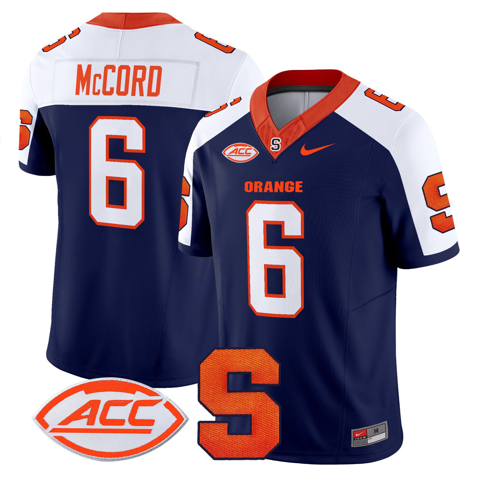 Men Syracuse Orange #6 Mccord Blue Nike 2024 Vapor Limited NCAA Jersey